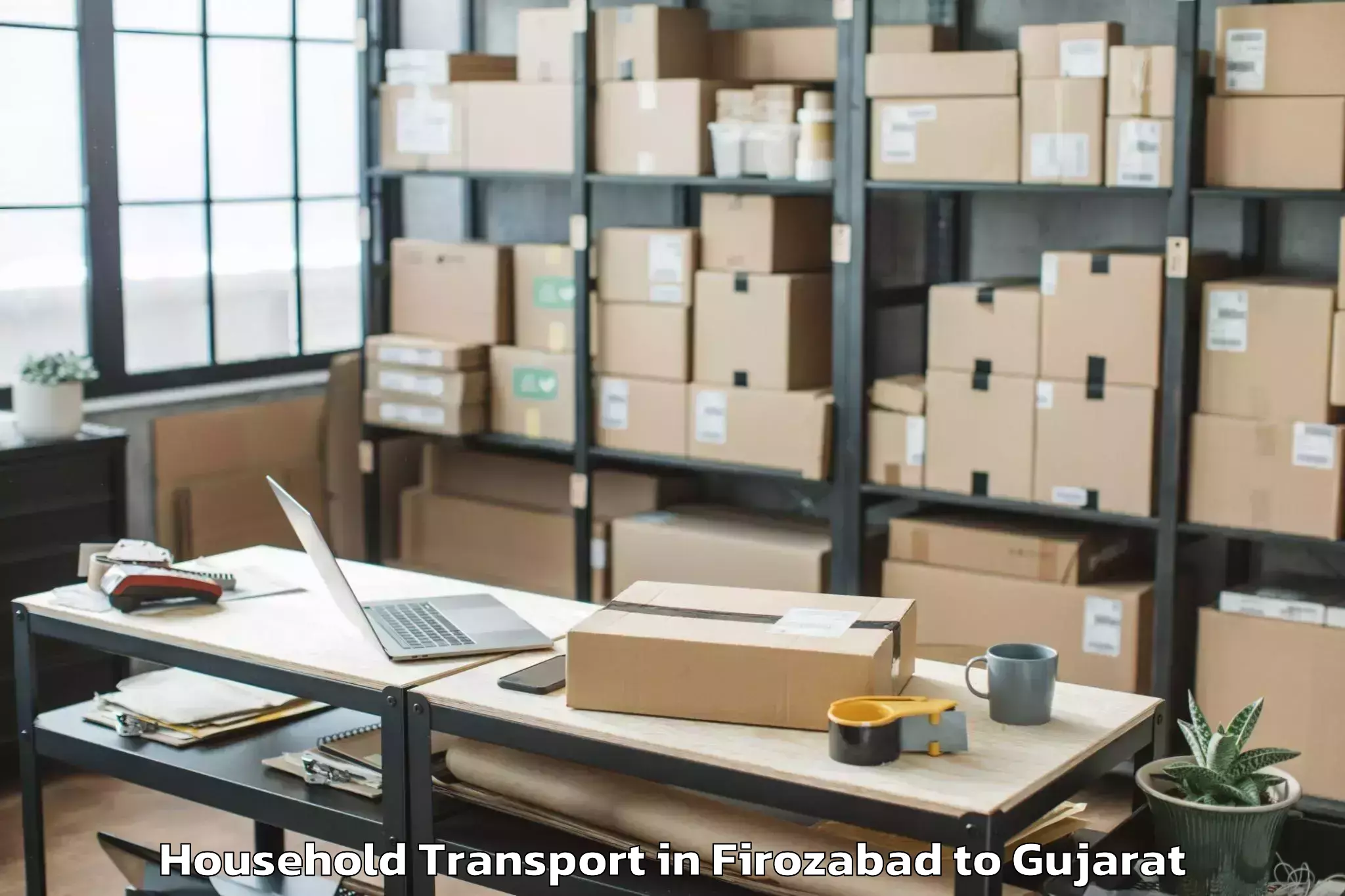 Reliable Firozabad to Jhulasan Household Transport